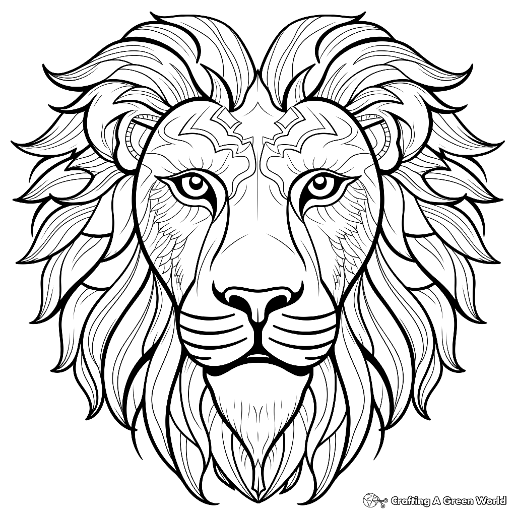 Lion Face Coloring Pages Free Printable 
