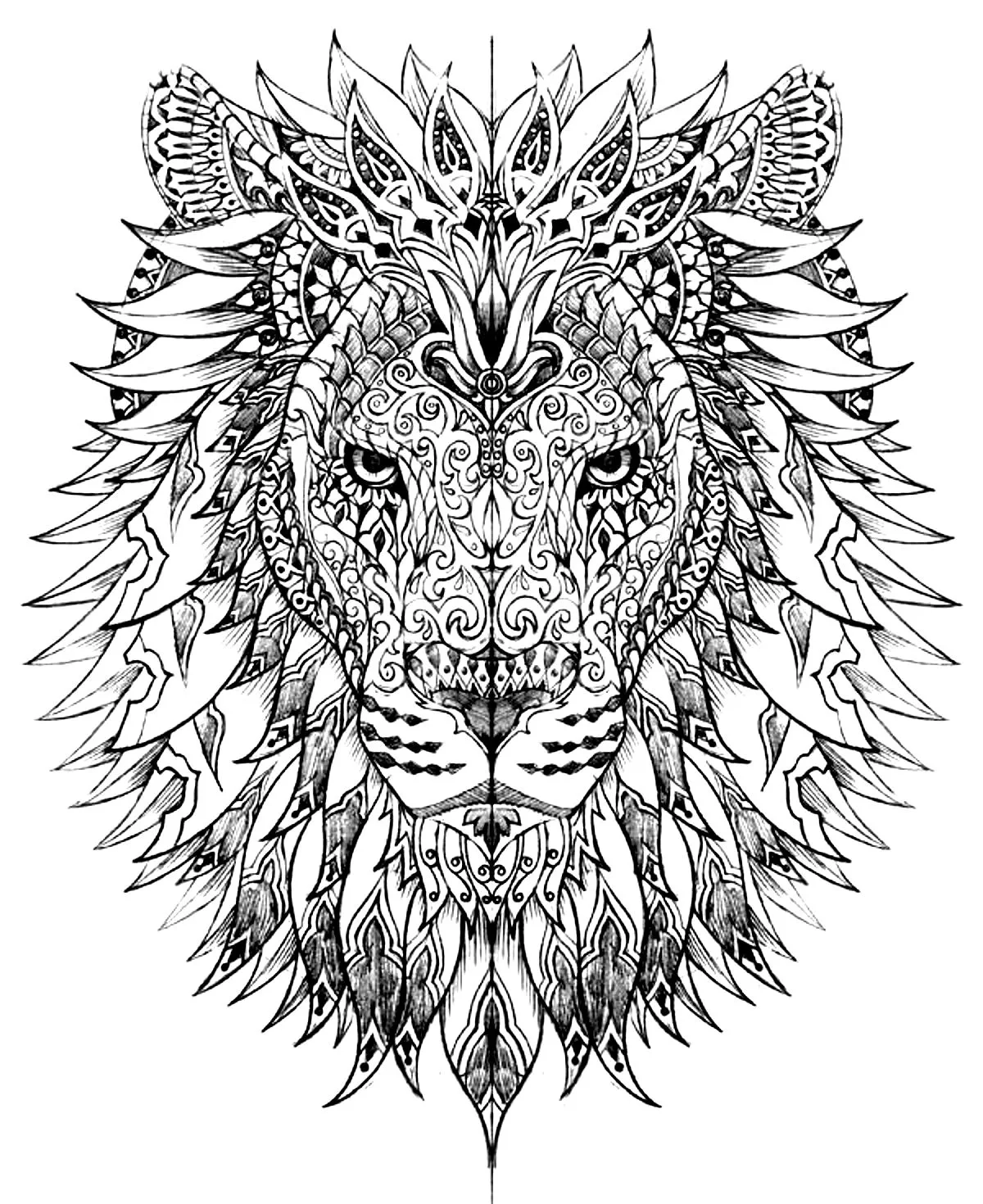 hard animal coloring pages