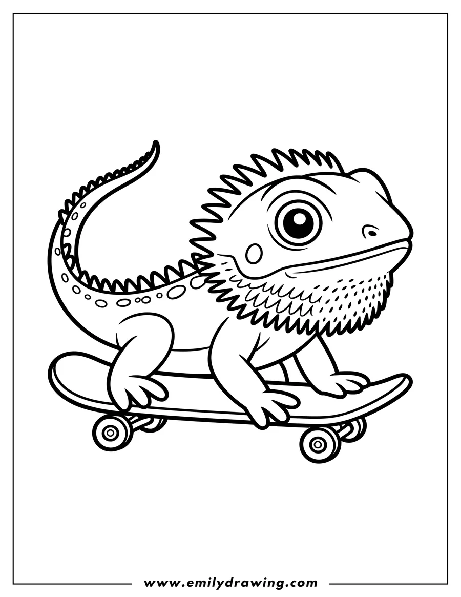 coloring page of lizard