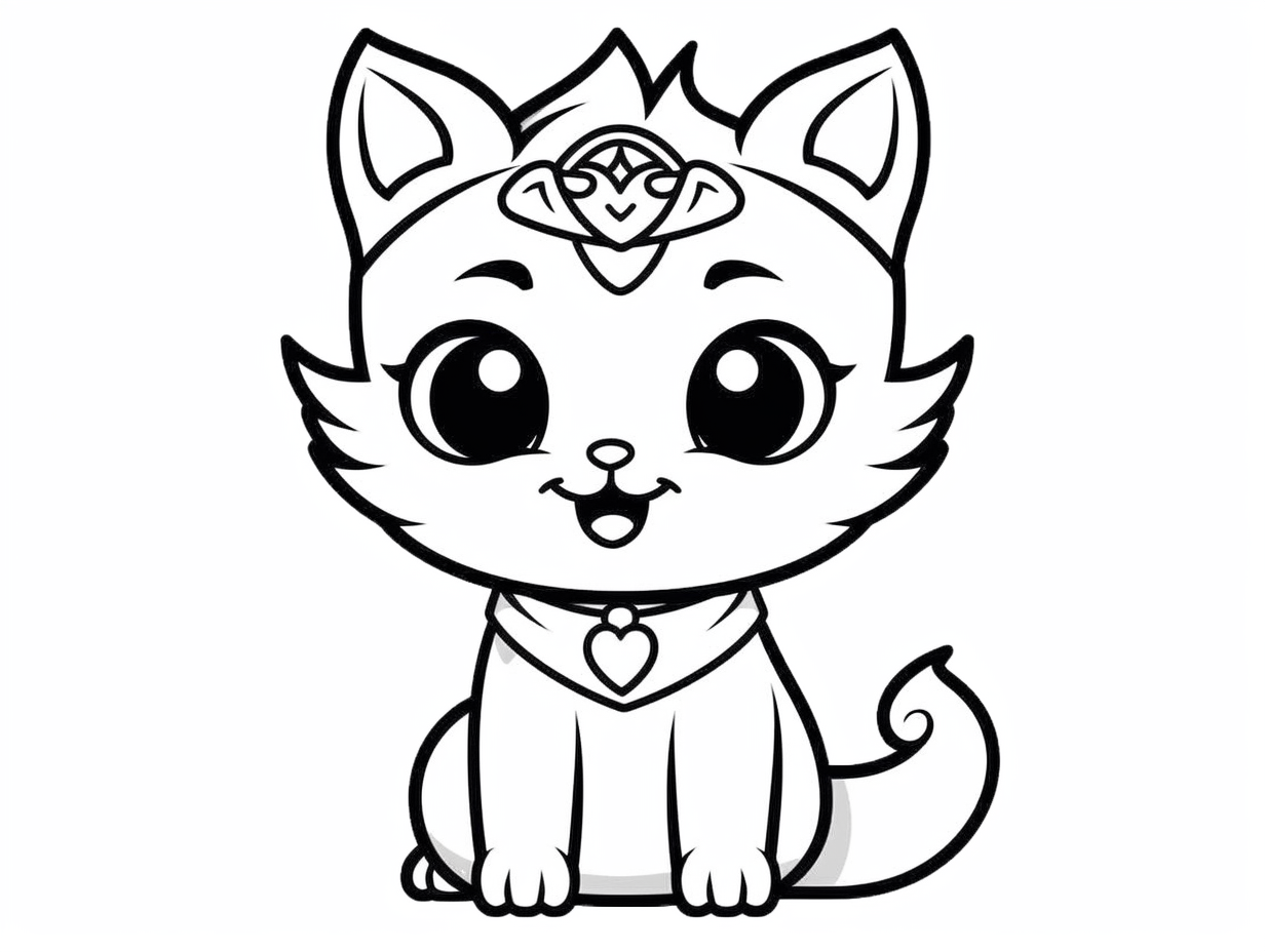 princess cat coloring pages