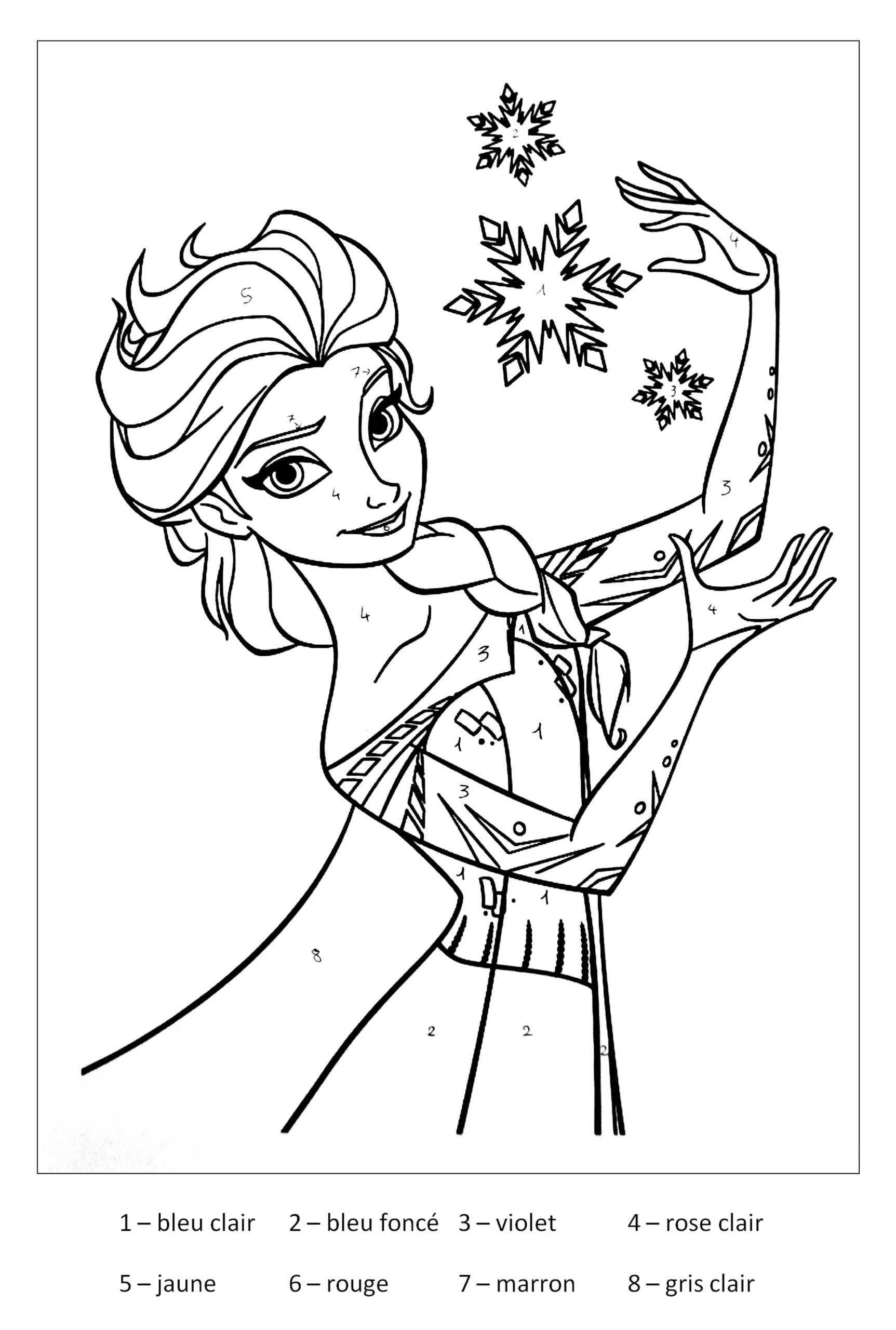 Magic For Children Frozen Elsa Coloring By Numbers Coloring Pages For Kids