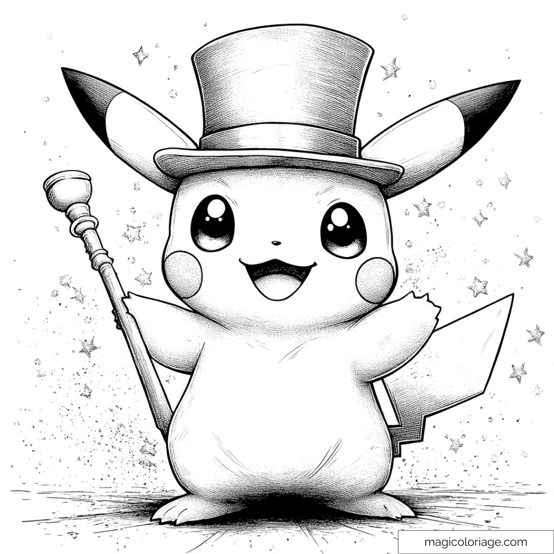 Magician Pikachu Coloring Pages Fun And Creativity For Kids