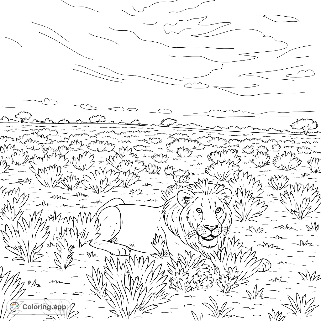 coloring pages of savanna animals free printable