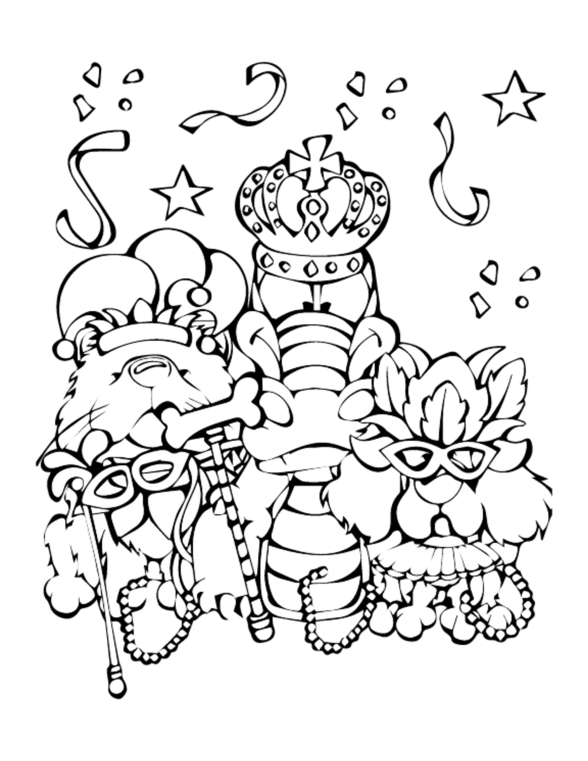 mardi gras coloring pages