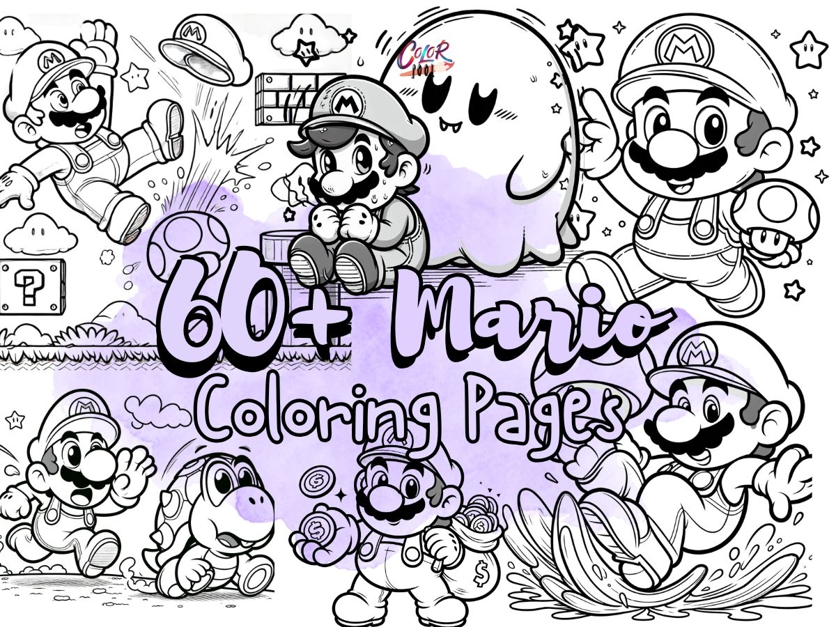 free colouring pages mario