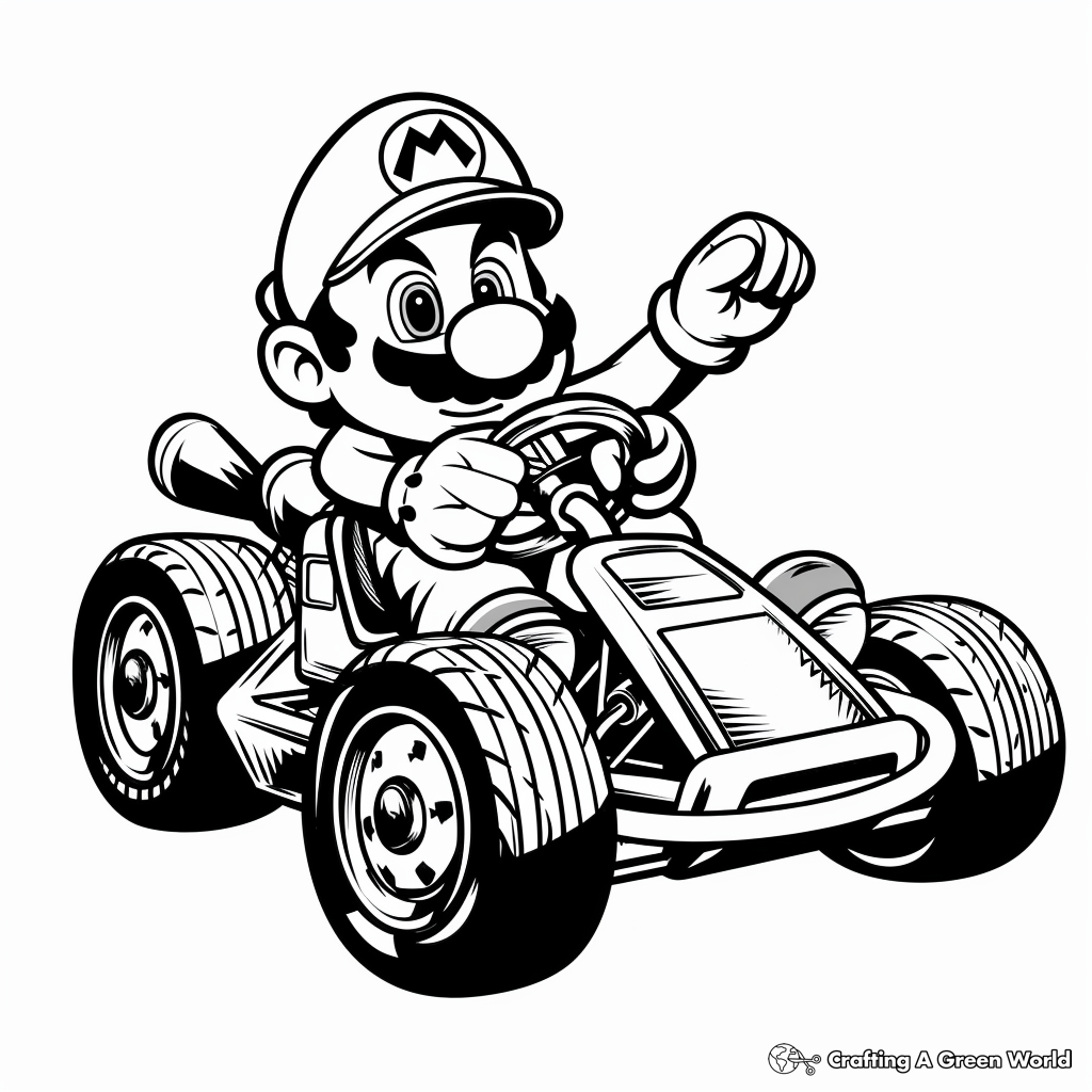 mario kart pictures to color