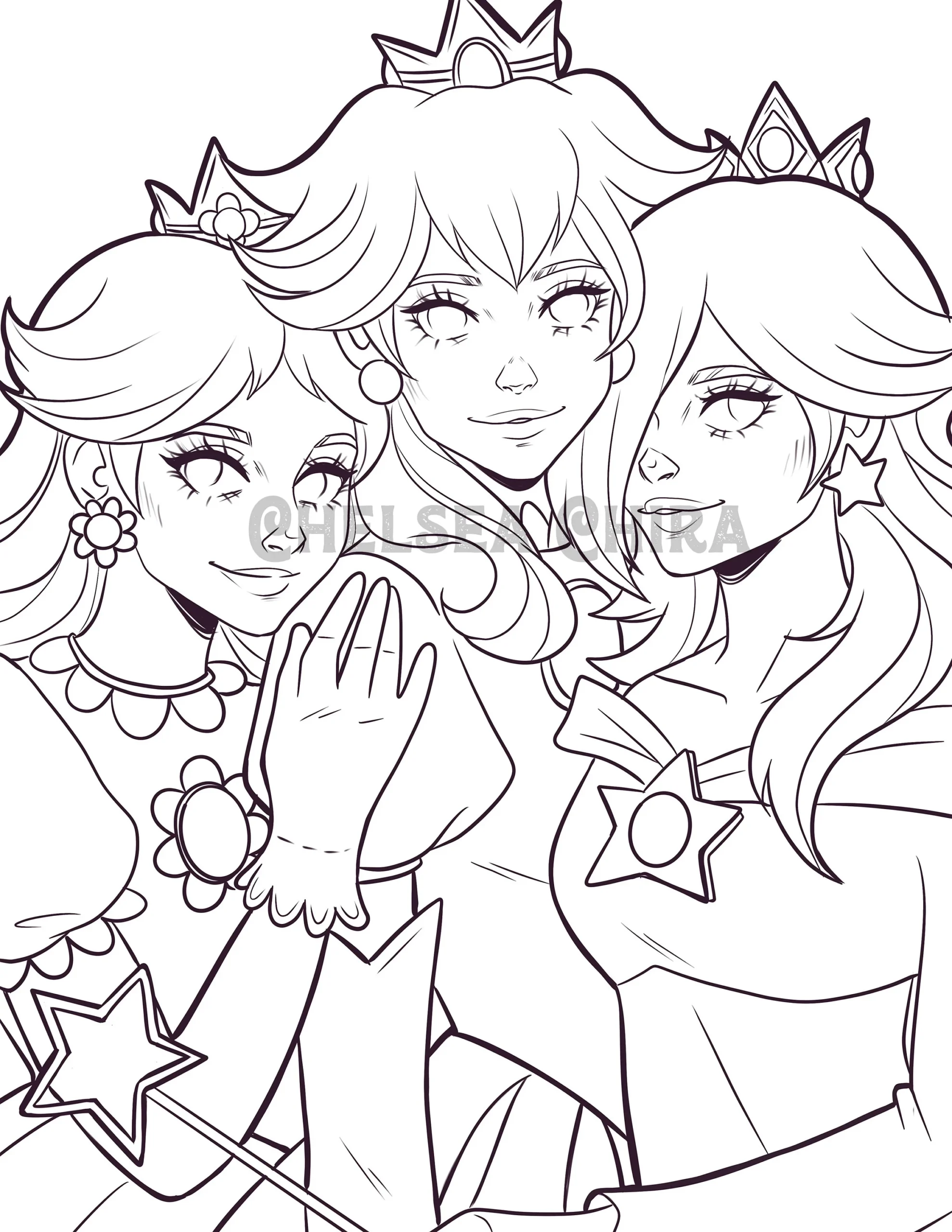 Mario Princess Coloring Sheet Etsy