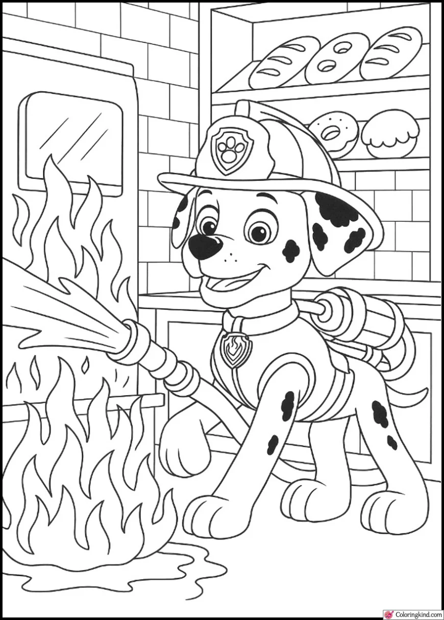 Marshall Putting Out A Fire In The Bakery Coloringkind Printables