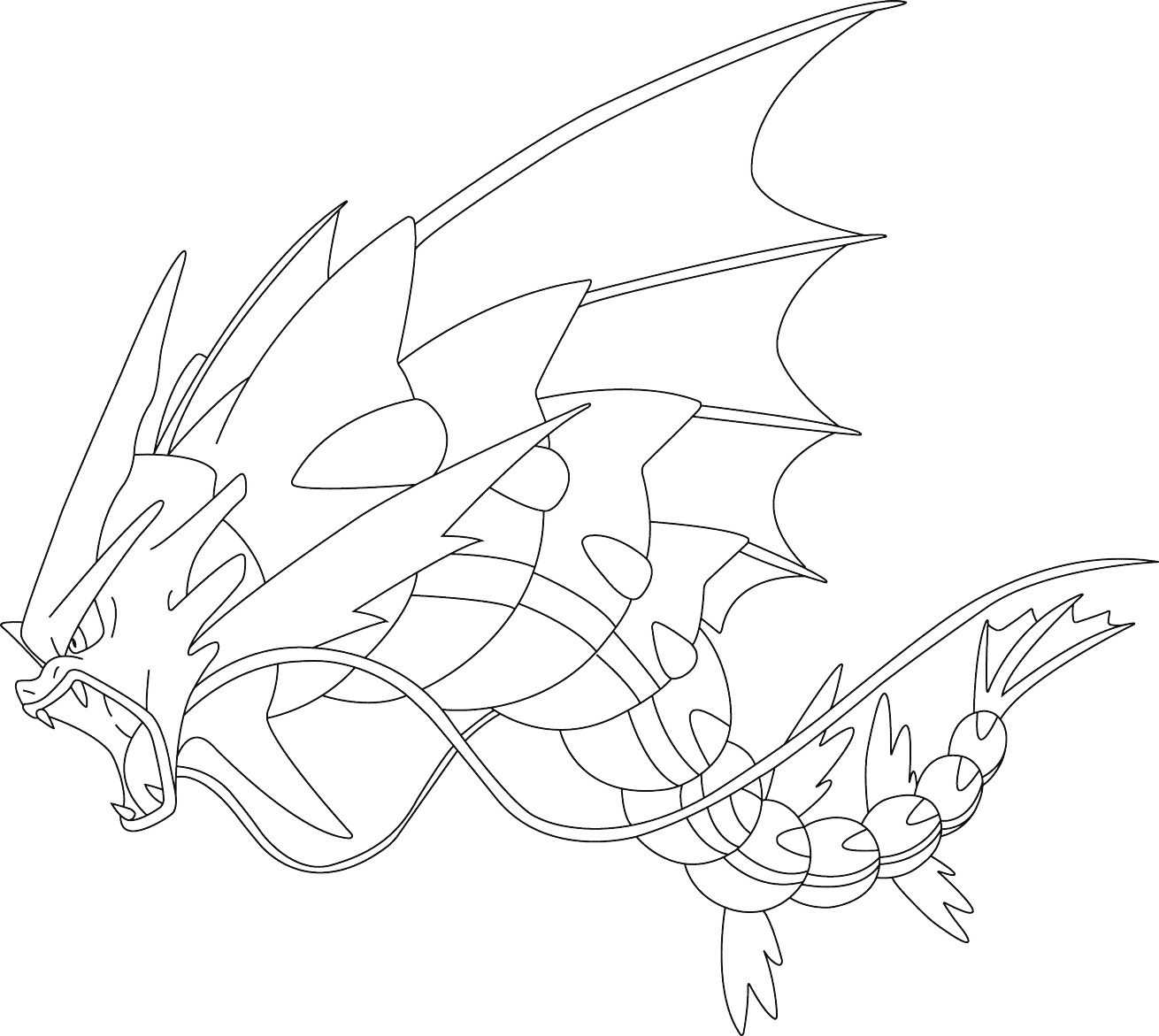 Mega Gyarados Pokemon Coloring Page Free Printable