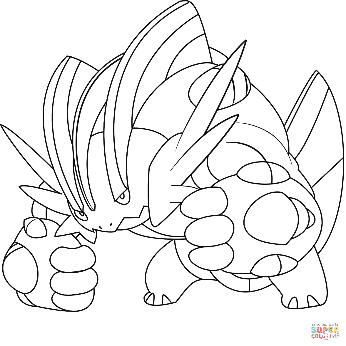 Mega Swampert Pokemon Coloring Page Free Printable