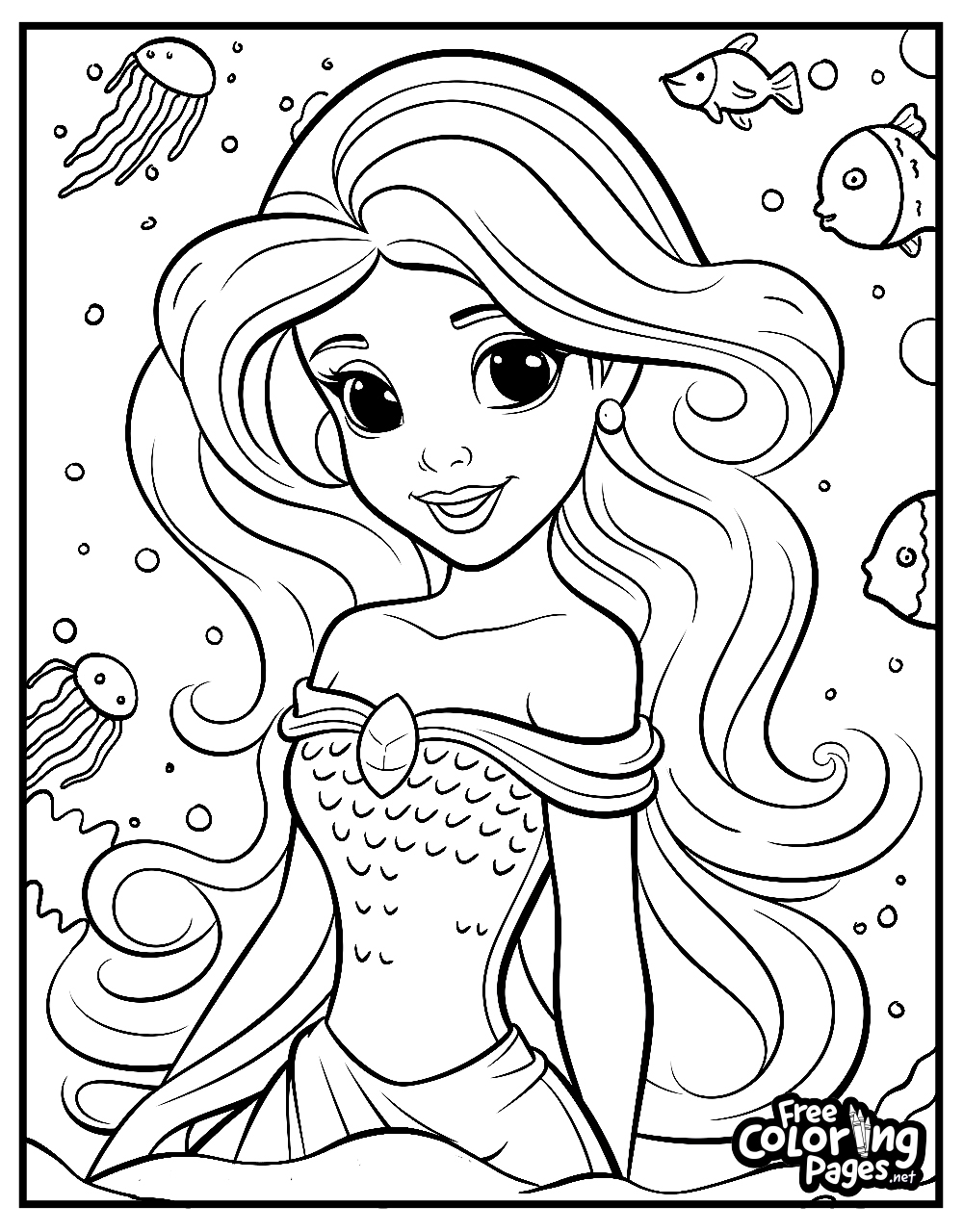 princess ariel coloring page