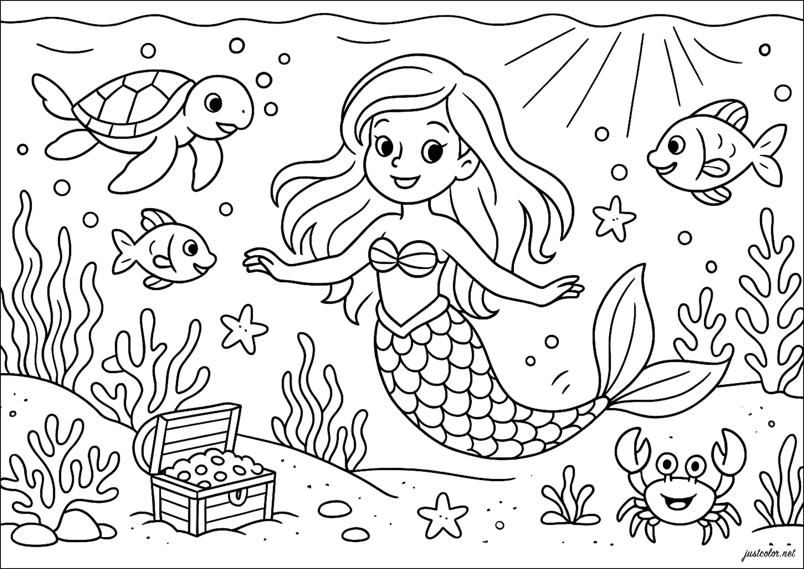 mermaid coloring pages printable