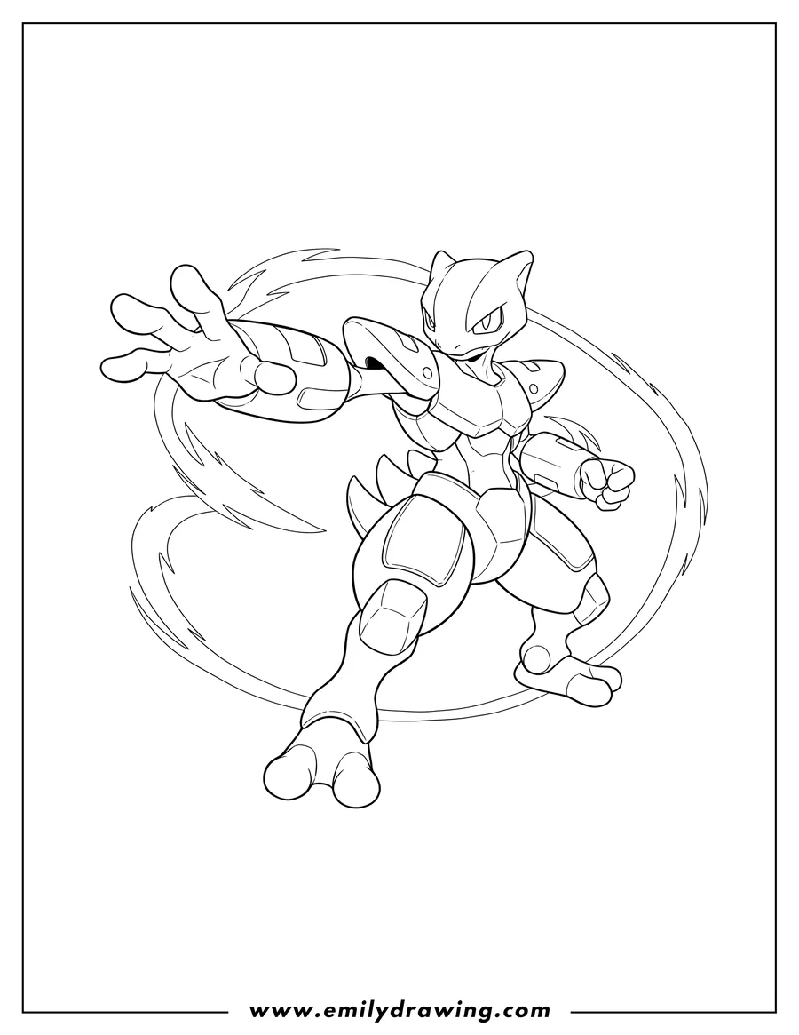 Mewtwo Coloring Pages Emily Drawing