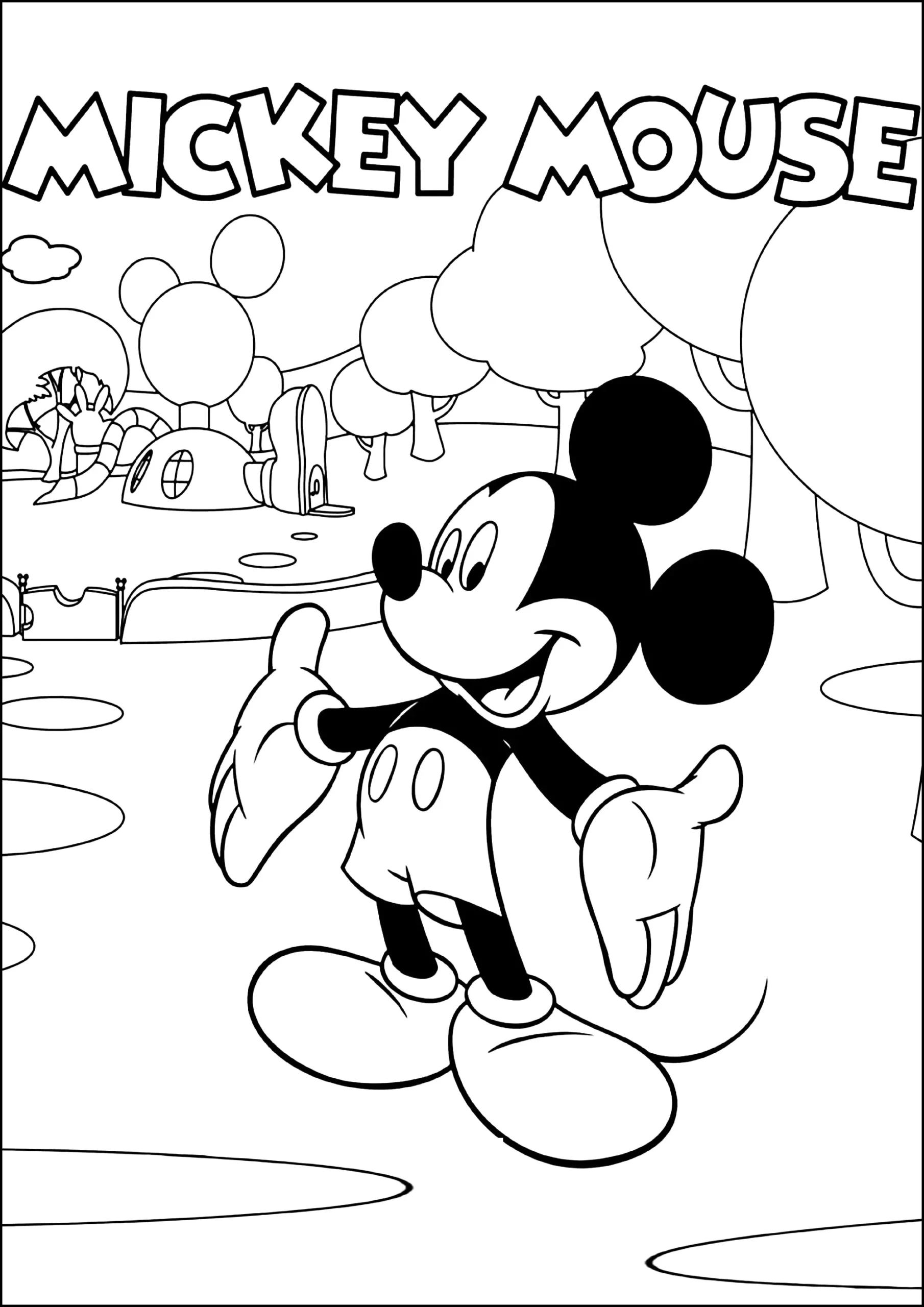 Mickey In Front Of His House Mickey Mouse Clubhouse Coloring Pages Mickey In Front Of His House Mickey Mouse Clubhouse Coloring Pages