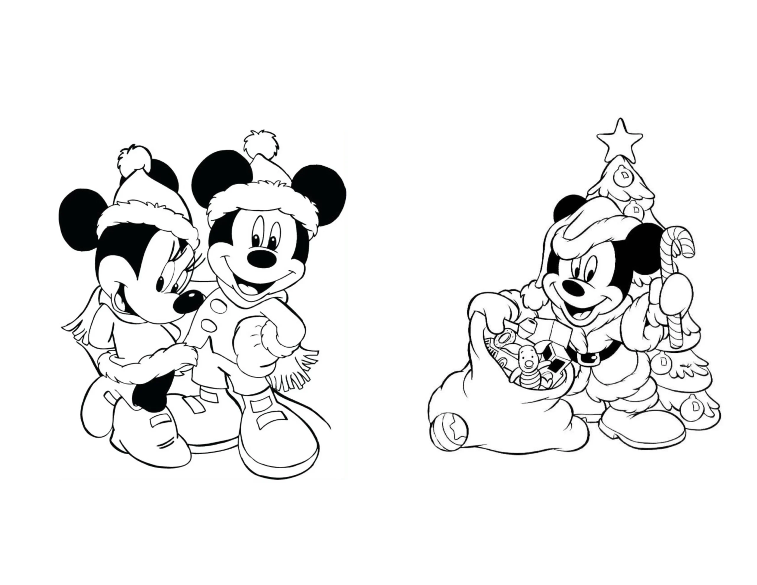 Mickey Mouse Christmas Coloring Book Printable Minnie And Friends PDF Etsy