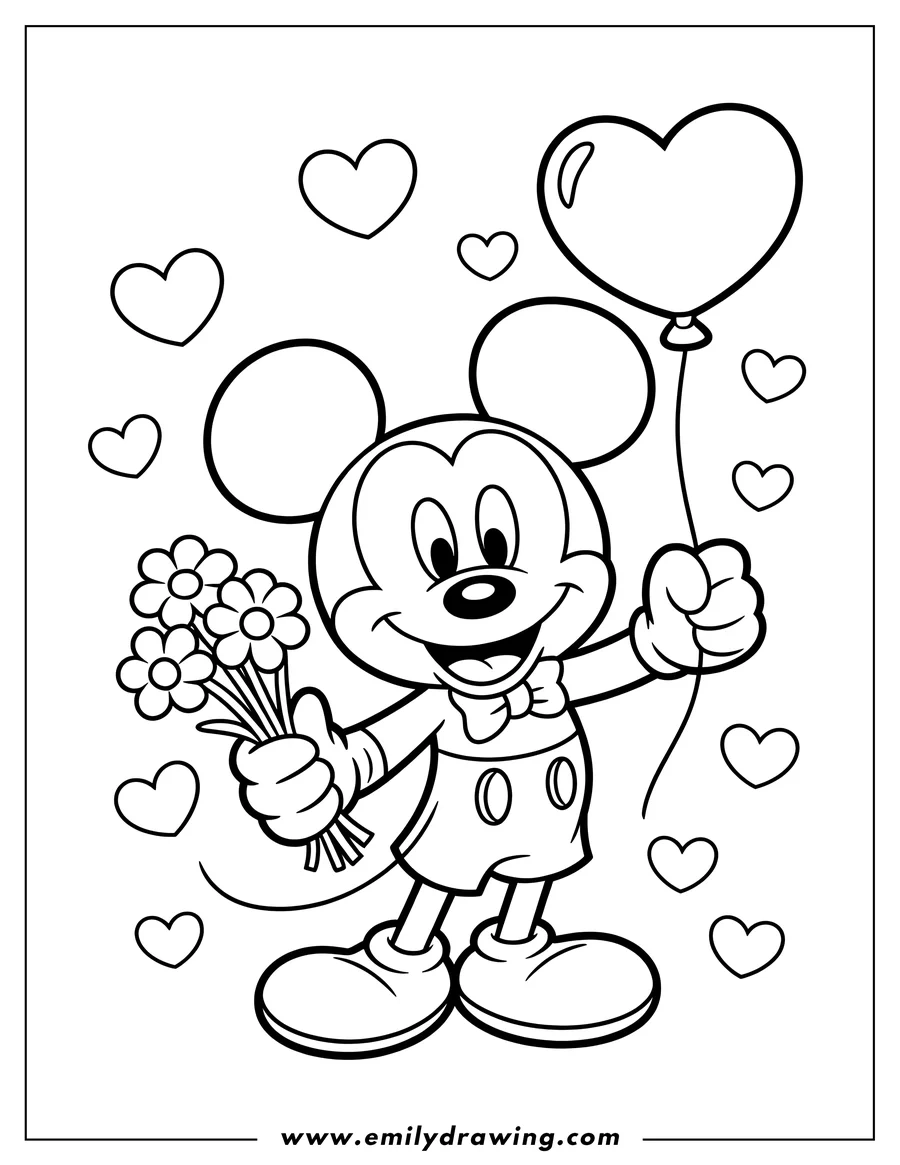 Mickey Mouse Coloring Page Emily Drawing