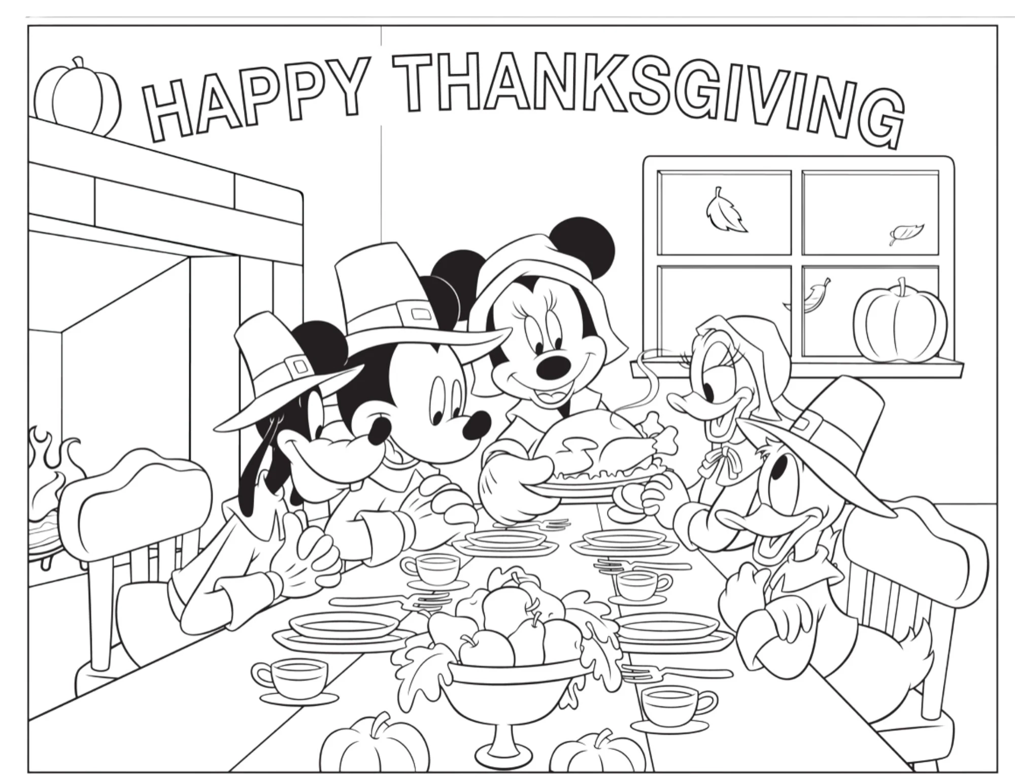disney thanksgiving coloring pages