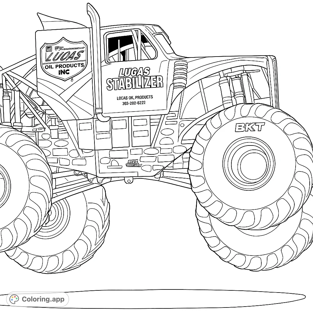 monster truck coloring page