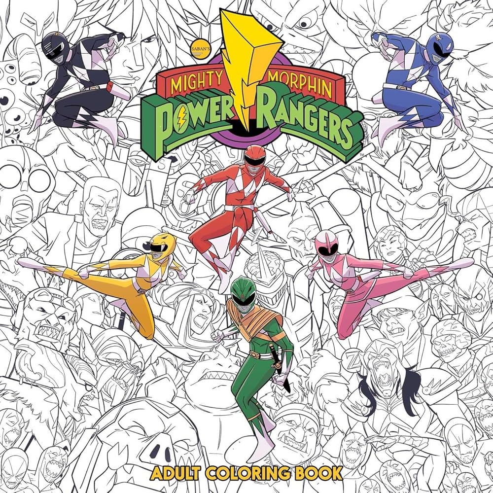 Mighty Morphin Power Rangers Adult Coloring Book Parrott Ryan 9781608869558 Amazon Books