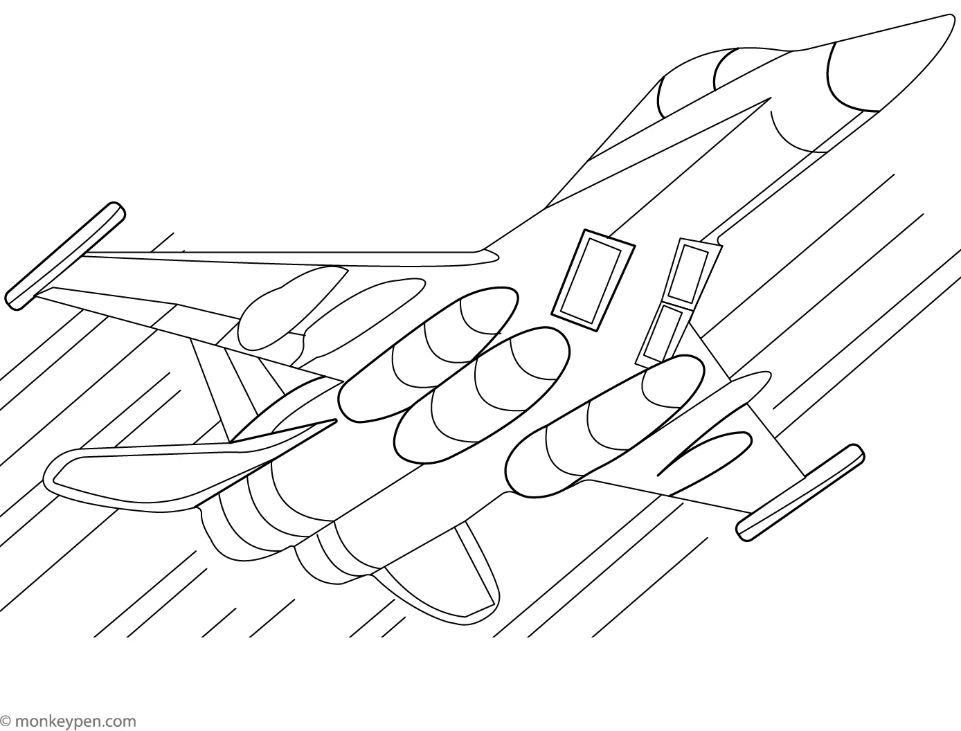 jet airplane coloring pages