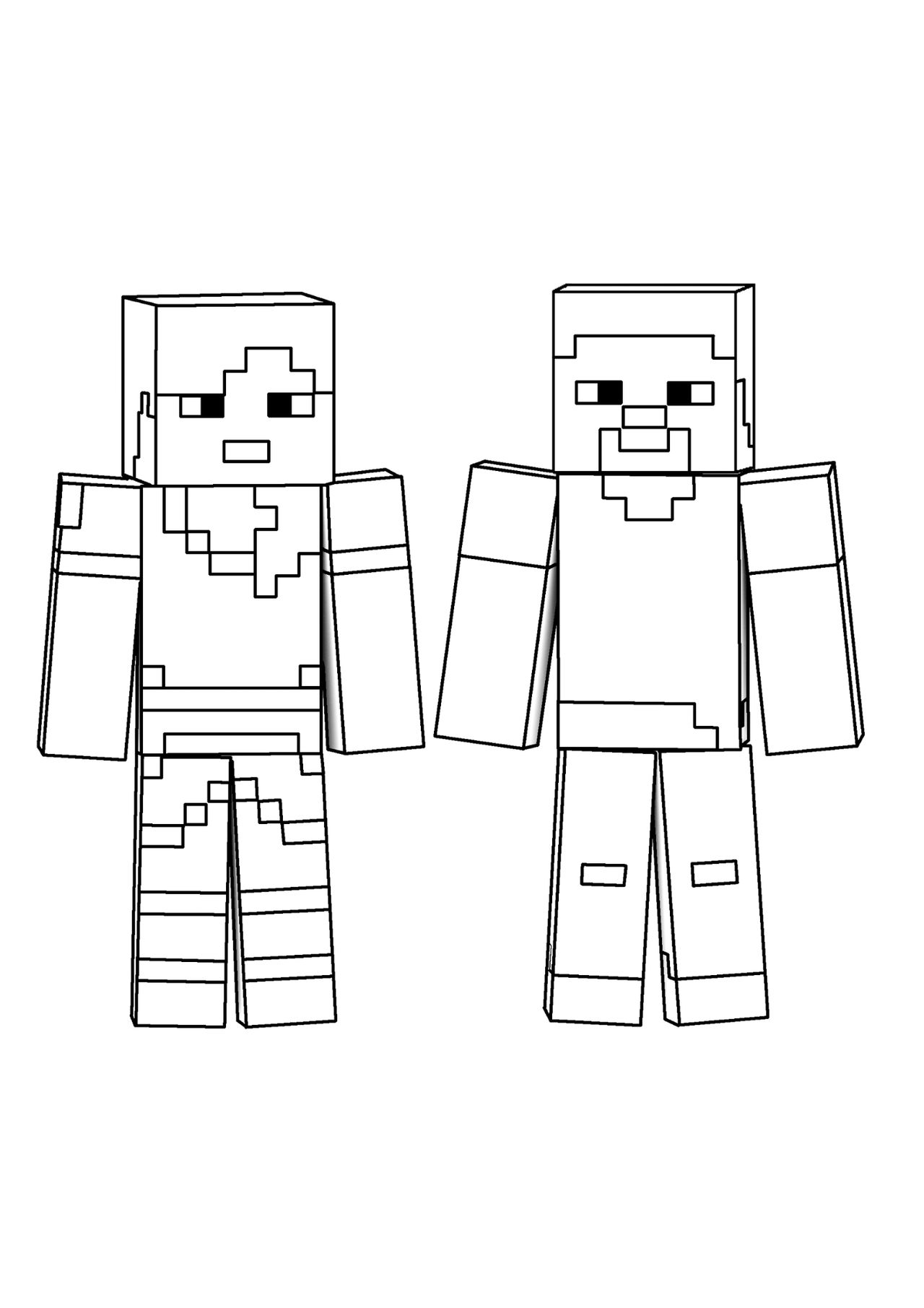 Minecraft Steve And Alex Colouring Page By PlushyKids On DeviantArt Minecraft Steve And Alex Colouring Page By PlushyKids On DeviantArt