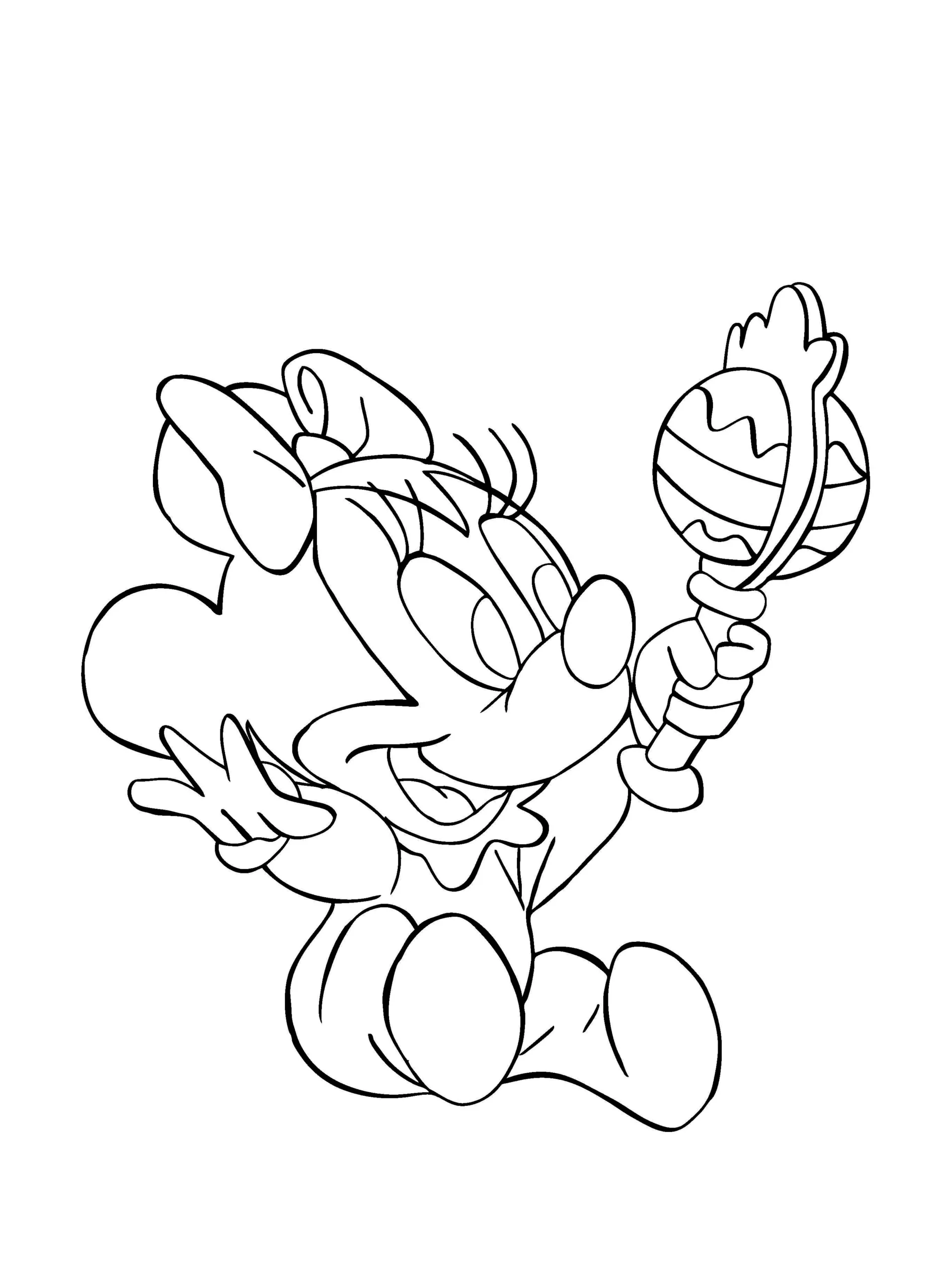 Minnie Mouse With A Rattle Minnie Mouse Coloring Pages Minnie Mouse With A Rattle Minnie Mouse Coloring Pages