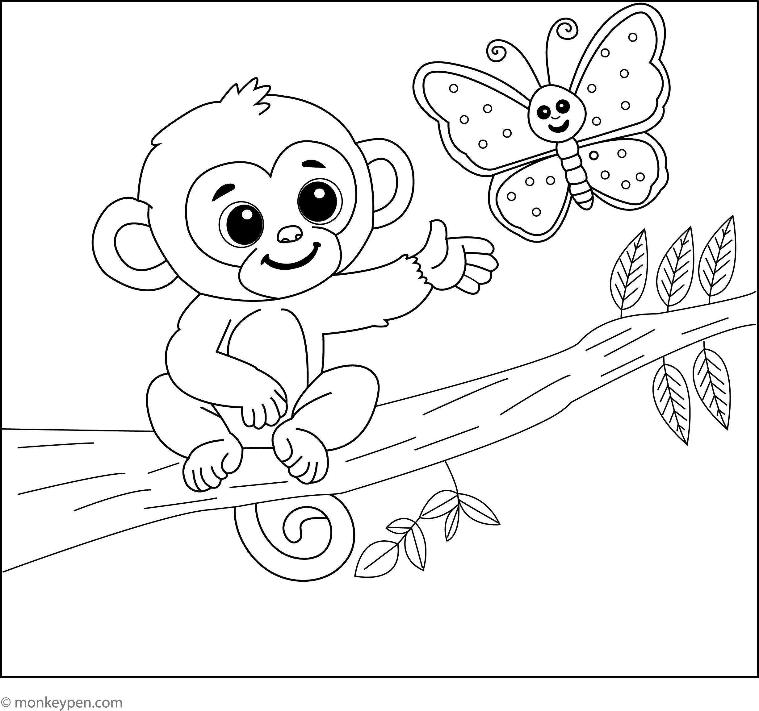 monkey coloring book page monkey coloring book page