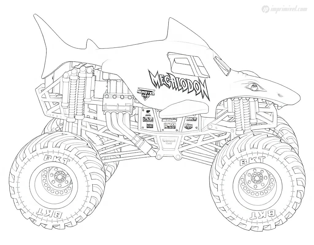 Monster Jam Megalodon Coloring Page To Print And Color Monster Jam Megalodon Coloring Page To Print And Color