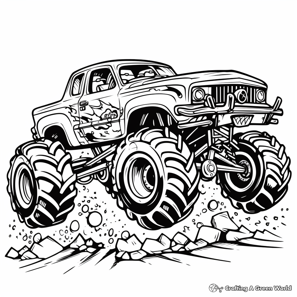 Monster Truck Coloring Pages Free Printable 