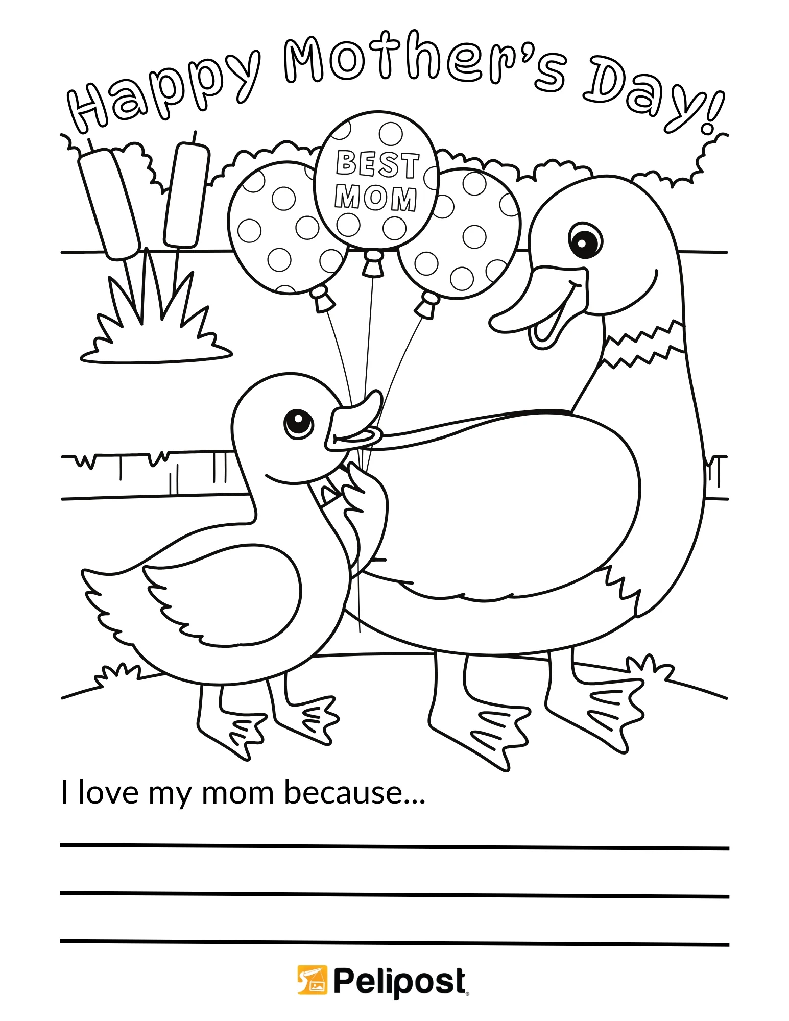 Mother s Day Coloring Page For Kids FREE Digital Download Greetings By Pelipost