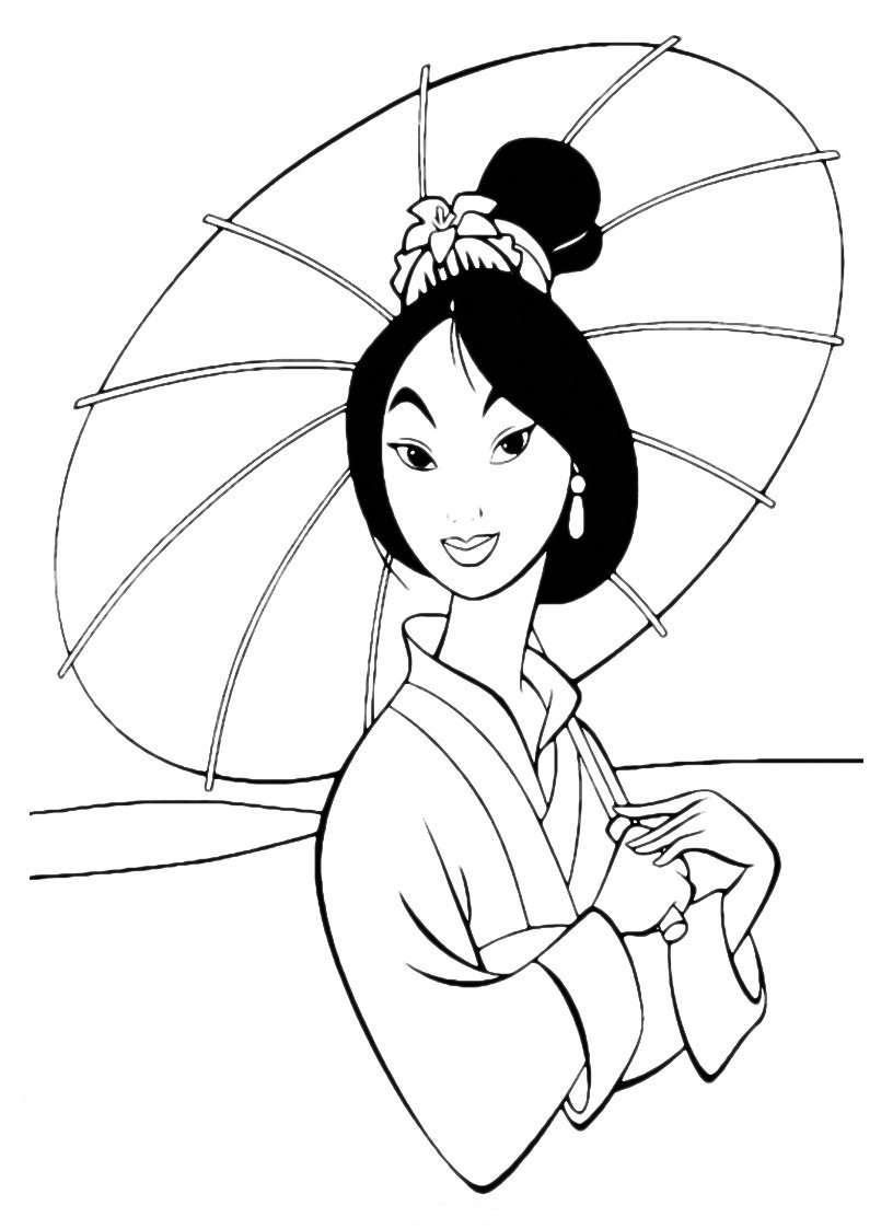 disney princess mulan coloring pages
