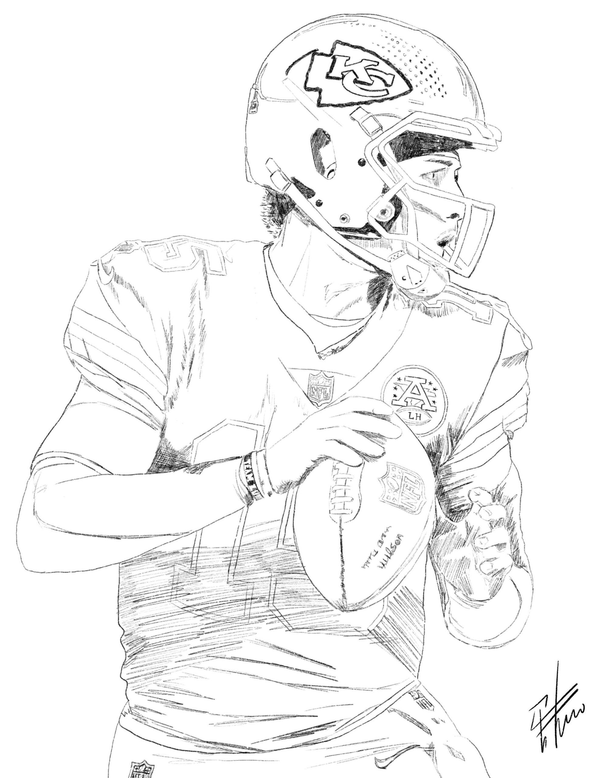 patrick mahomes coloring pages