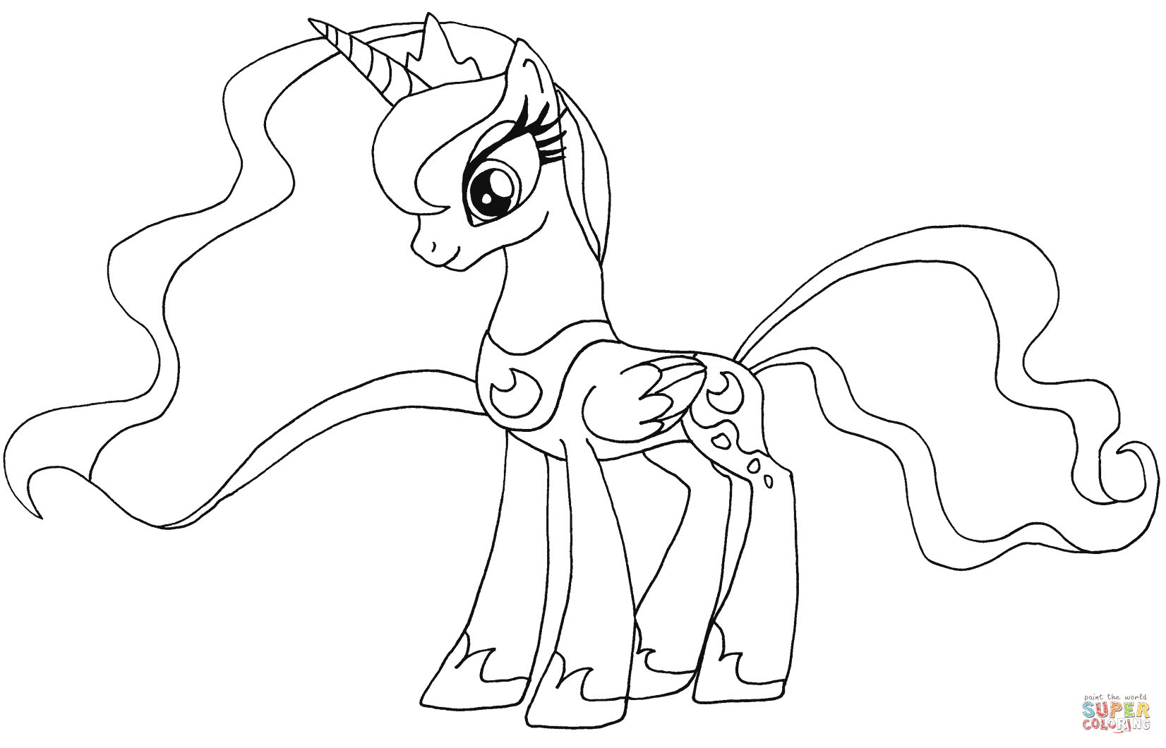 My Little Pony Princess Luna Coloring Page Free Printable