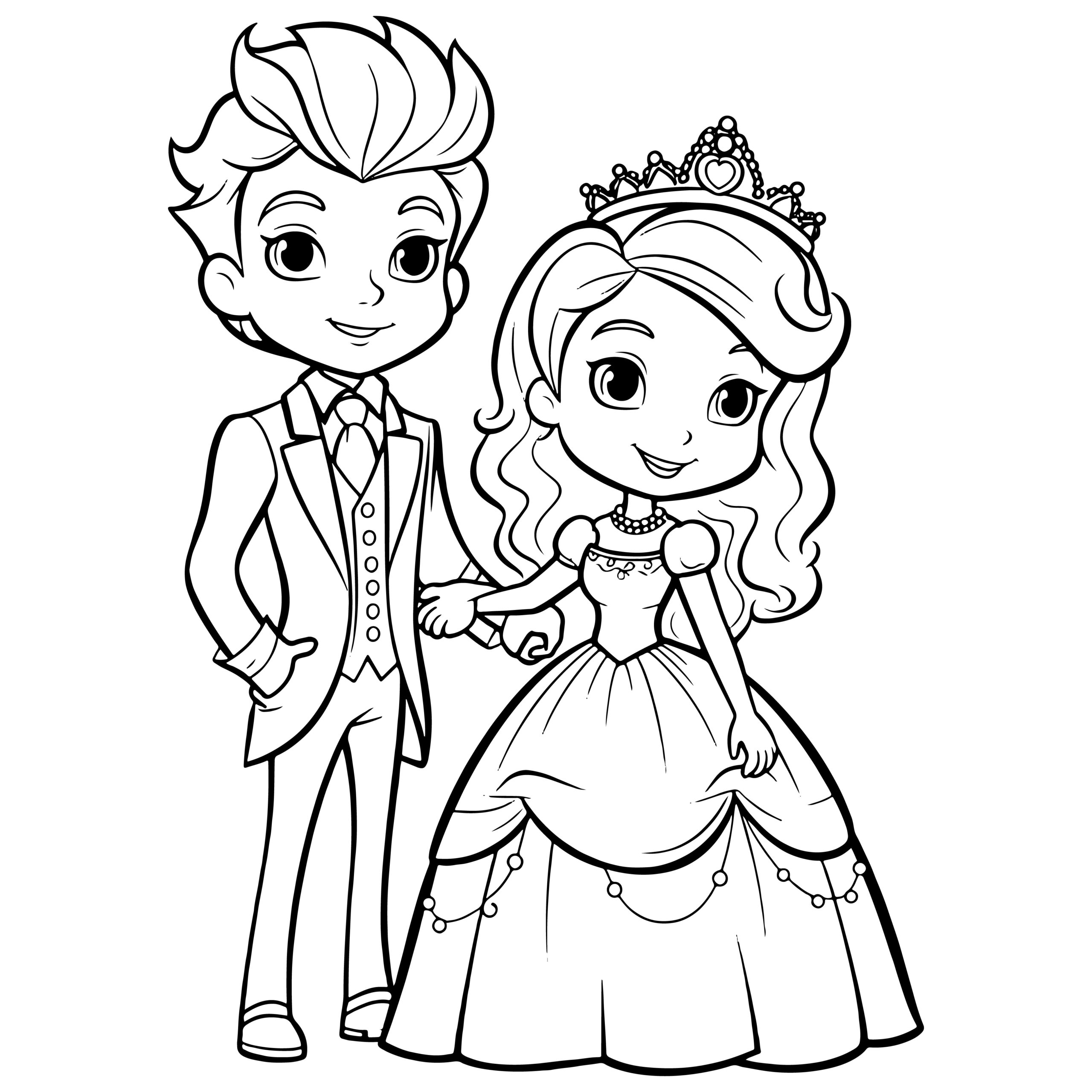 prince princess coloring pages