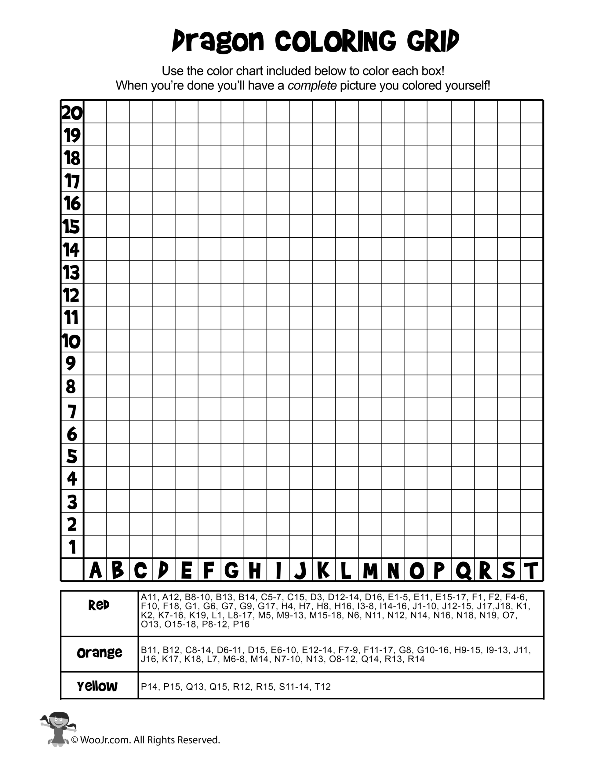 Mystery Picture Grid Coloring Pages Fantasy Fairy Tales Woo Jr Kids Activities Children s Publishing