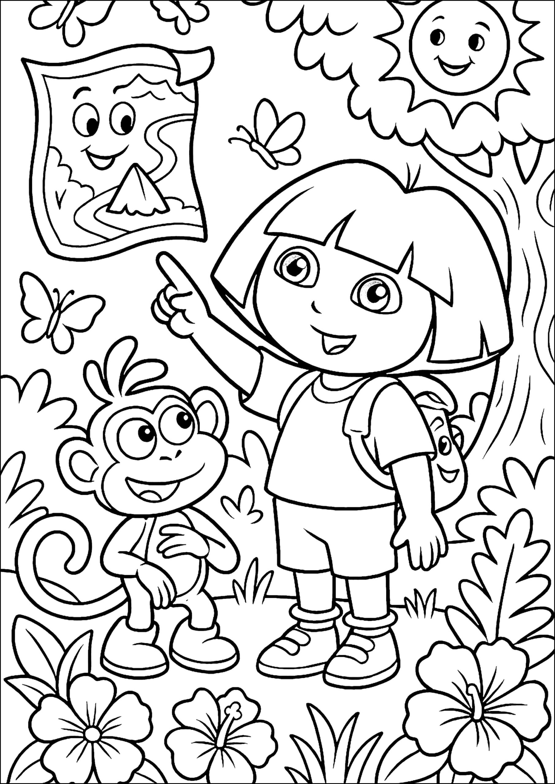 Nature Exploration Dora The Explorer Coloring Pages Nature Exploration Dora The Explorer Coloring Pages