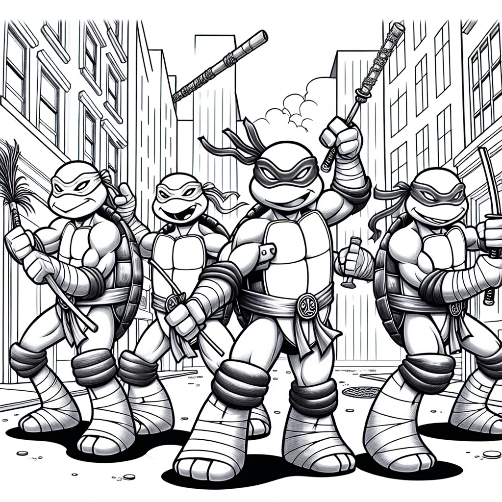 teenage mutant ninja turtles colouring