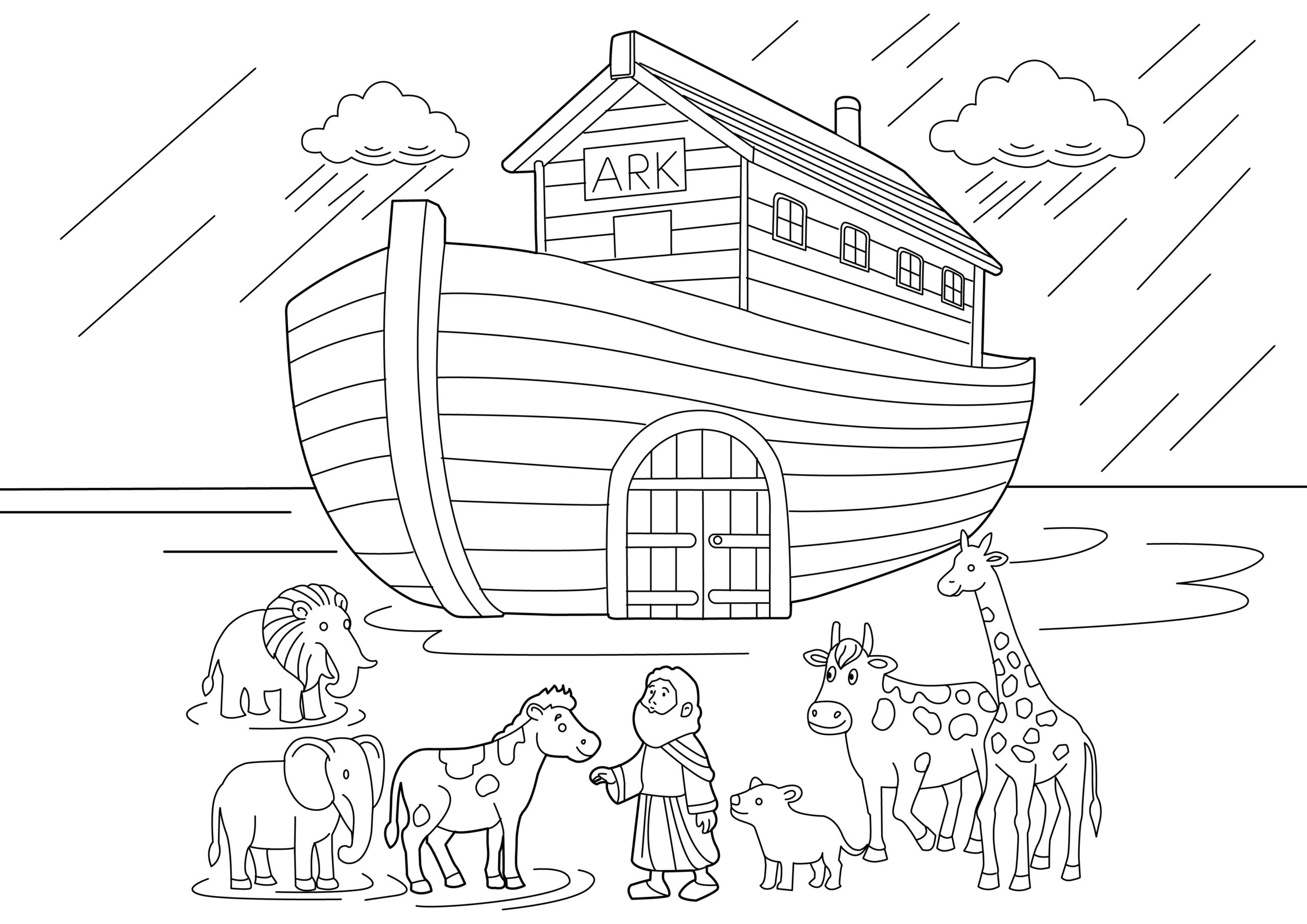 coloring book pages of noah's ark