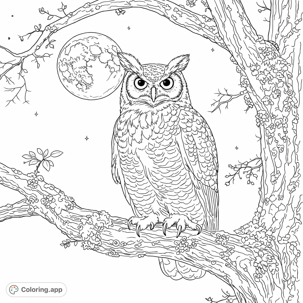 nocturnal animals coloring pages