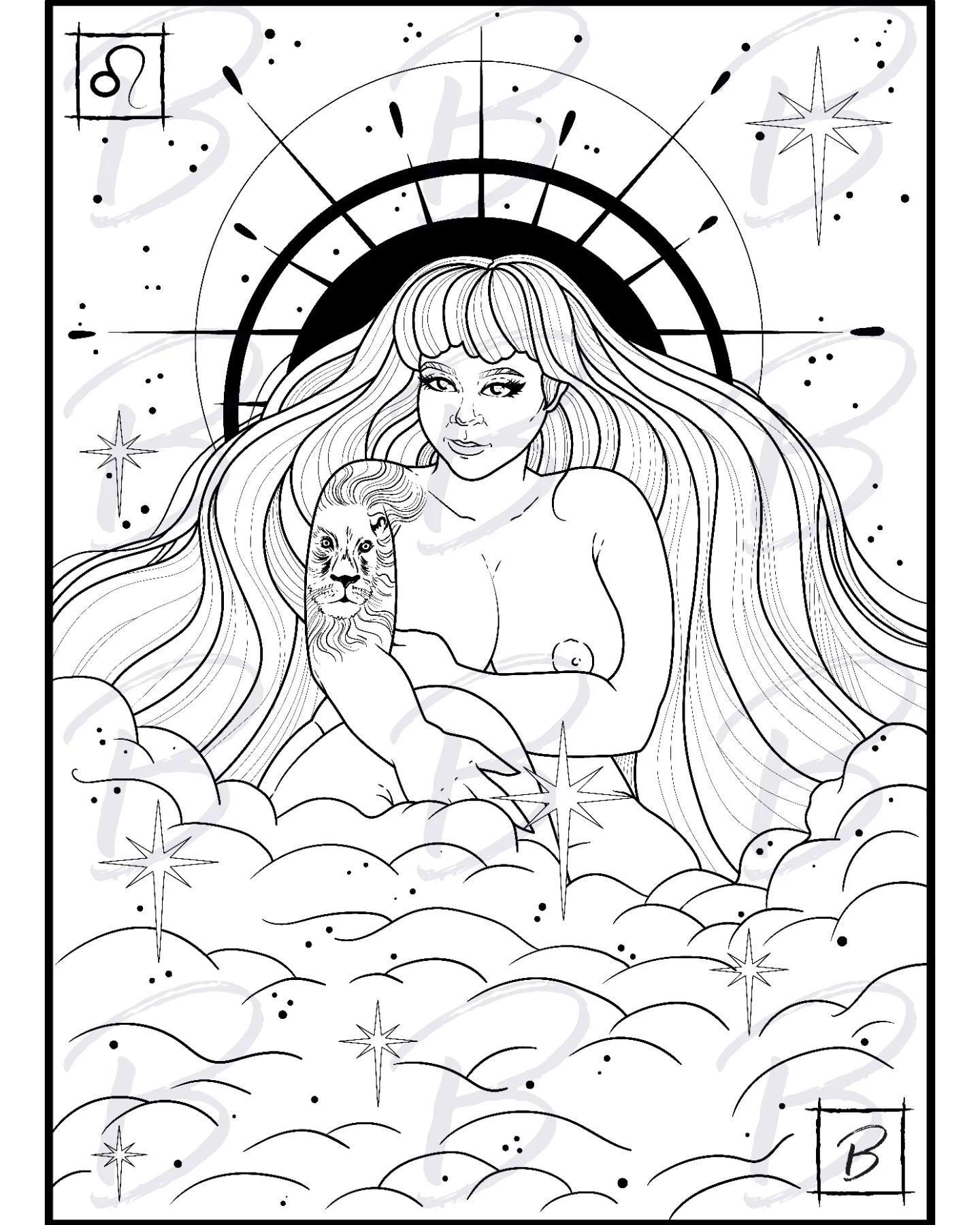 NSFW Zodiac Babe Colouring Pages R AdobeIllustrator