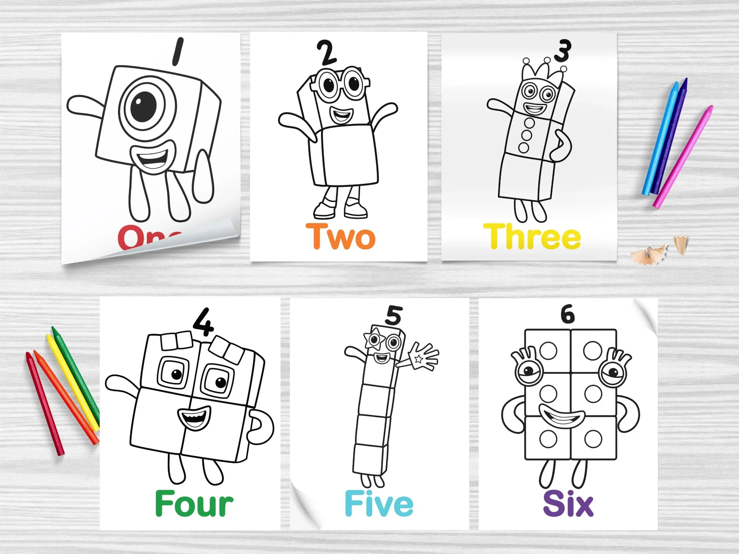 Number Blocks Colouring Book 24 Printable Pages digital Download Etsy Number Blocks Colouring Book 24 Printable Pages digital Download Etsy