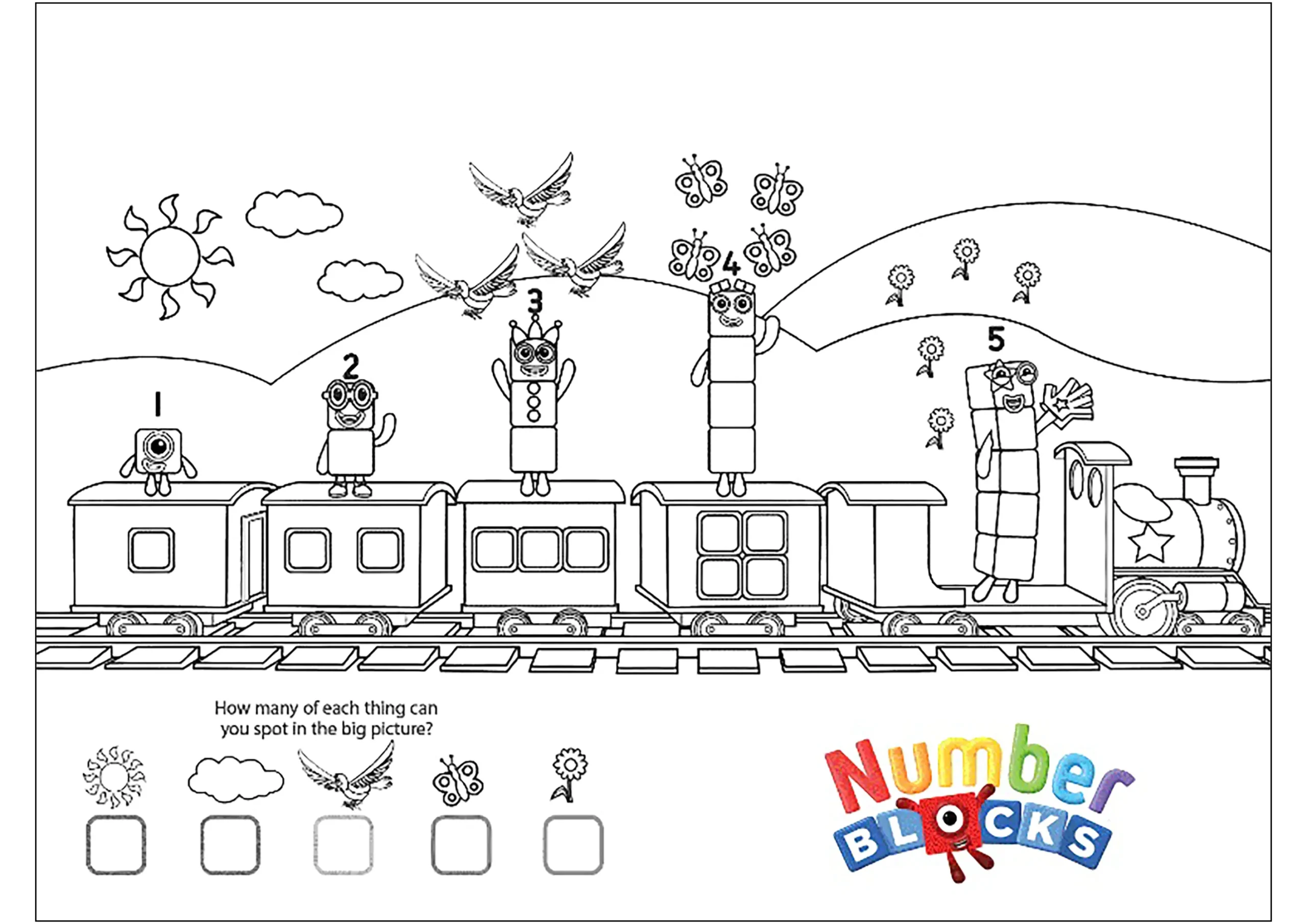 Numberblocks Characters On A Train Numberblocks Coloring Pages Numberblocks Characters On A Train Numberblocks Coloring Pages