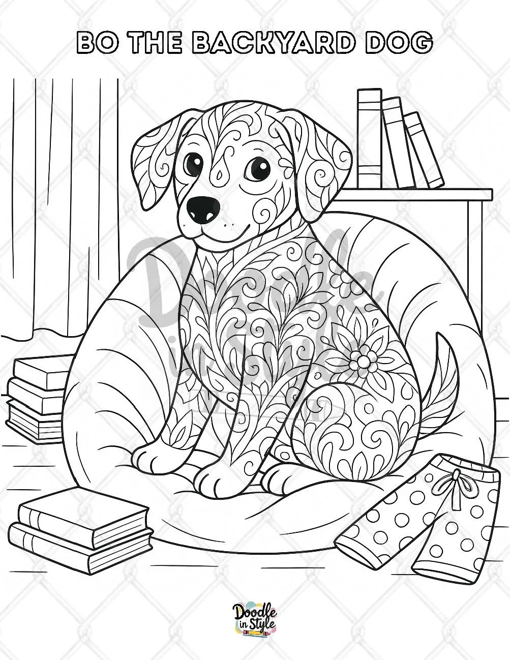 printable coloring page dog