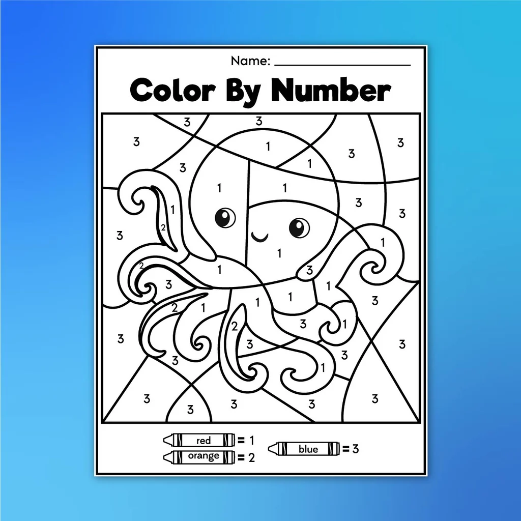 easy color by number printables