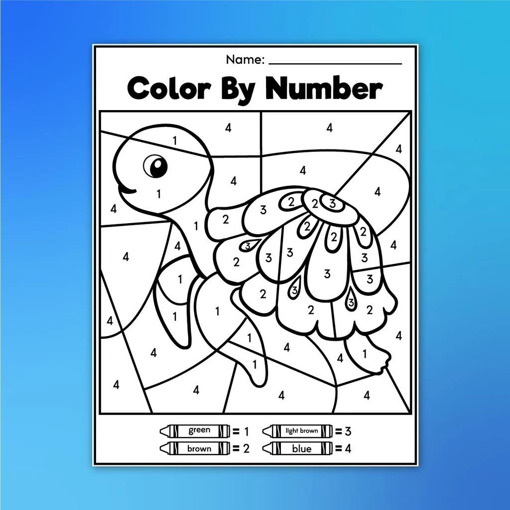 pre k color by number