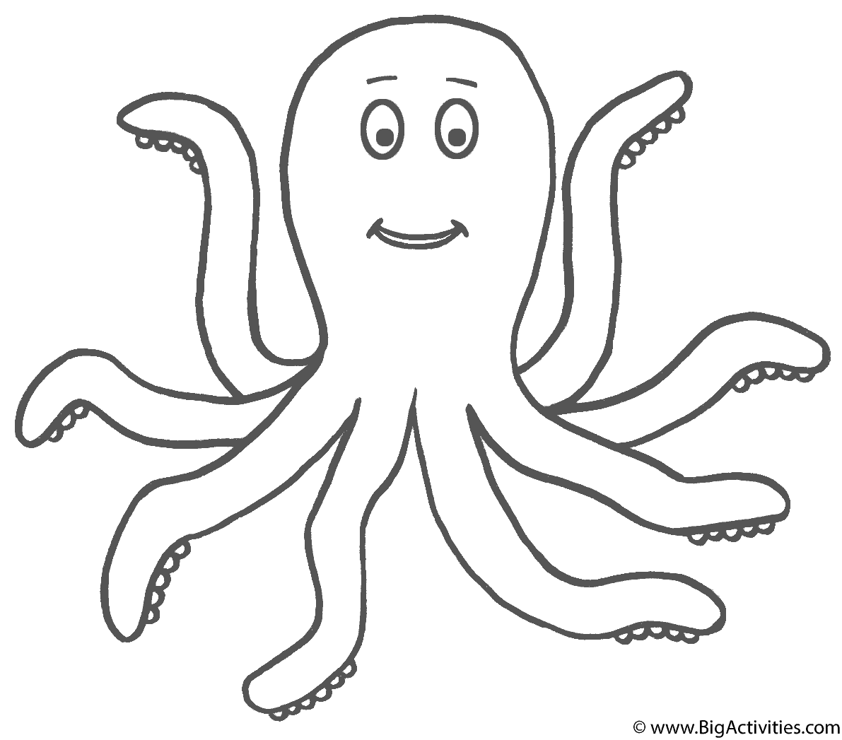 Octopus Coloring Page Sea Marine 