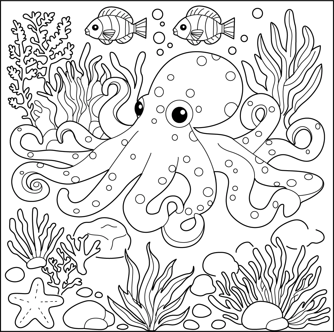 coloring page of an octopus coloring page of an octopus