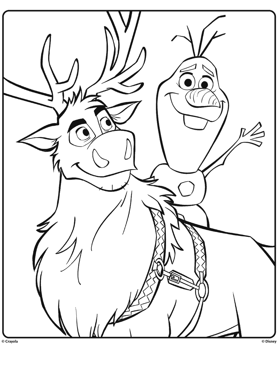 Olaf And Sven From Disney Frozen 2 Free Coloring Page