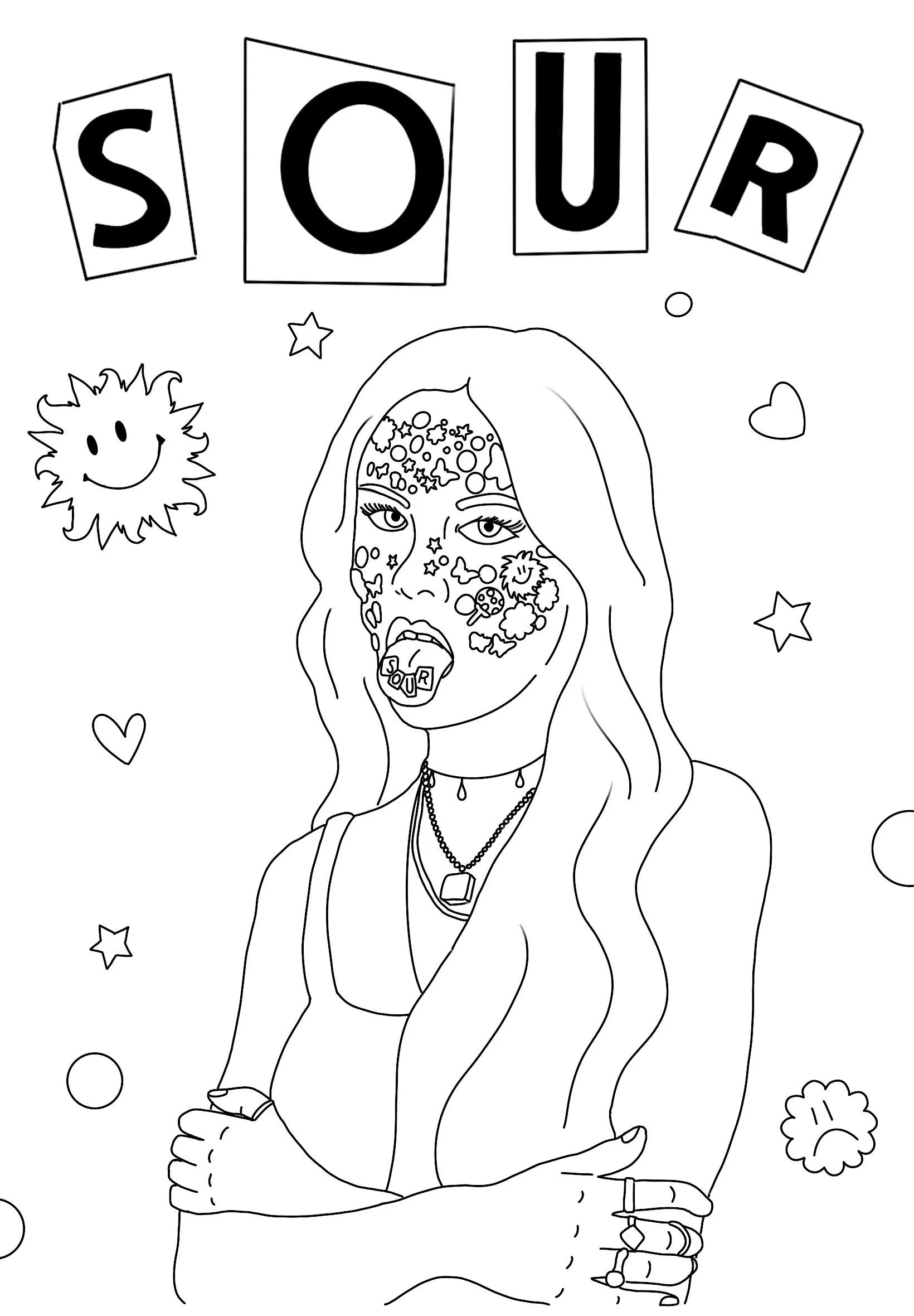 Olivia Rodrigo Coloring Page Sour Etsy Canada