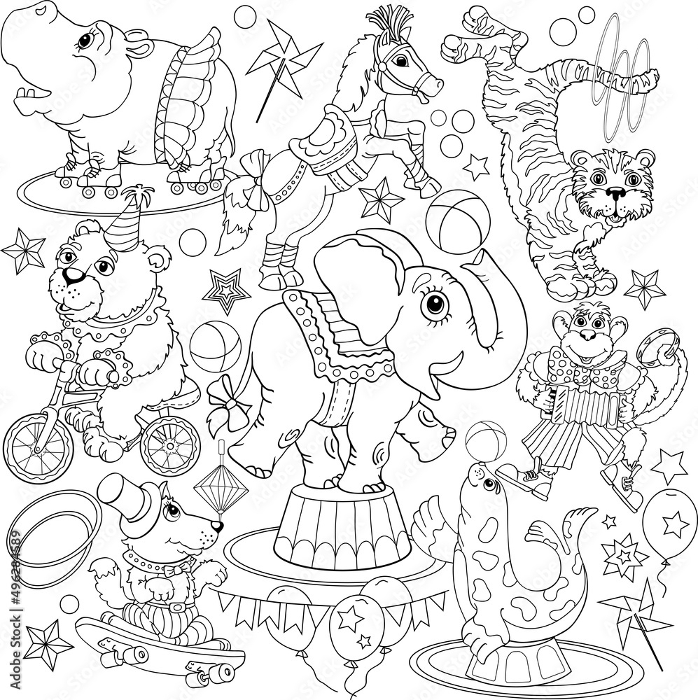 circus animal coloring pages